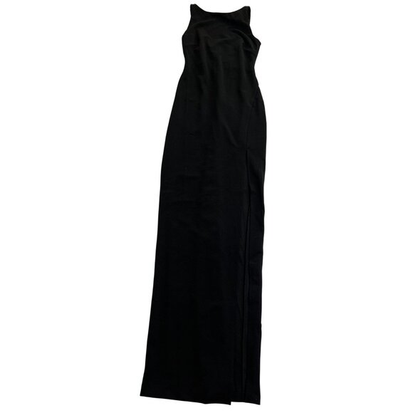 Showpo Indi Midi Dress Boat Neck Bodycon Dress in Black - Picture 1 of 4